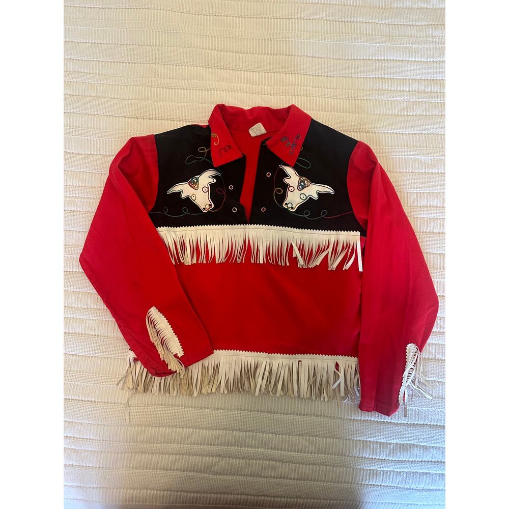 Vintage 1960s Young Texan Kids 8 Cowboy Shirt